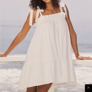 White adjustable strap dress.  Size L